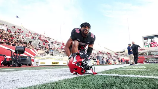 BLOOMINGTON, IN - September 23, 2023 - defensive back Louis Moore #20 of the Indiana Hoosiers during the game between the Akron Zips and the Indiana Hoosiers at Memorial Stadium in Bloomington, IN.