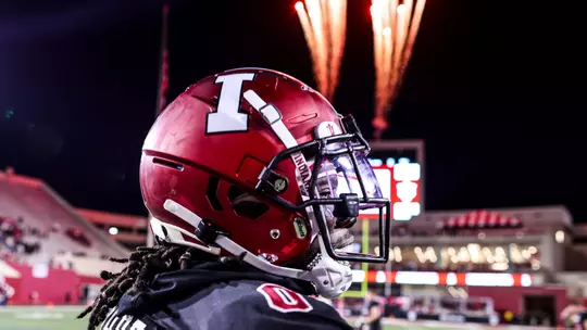 BLOOMINGTON, IN - September 23, 2023 - defensive back Noah Pierre #0 of the Indiana Hoosiers during the game between the Akron Zips and the Indiana Hoosiers at Memorial Stadium in Bloomington, IN. Photo By Andrew Mascharka/Indiana Athletics