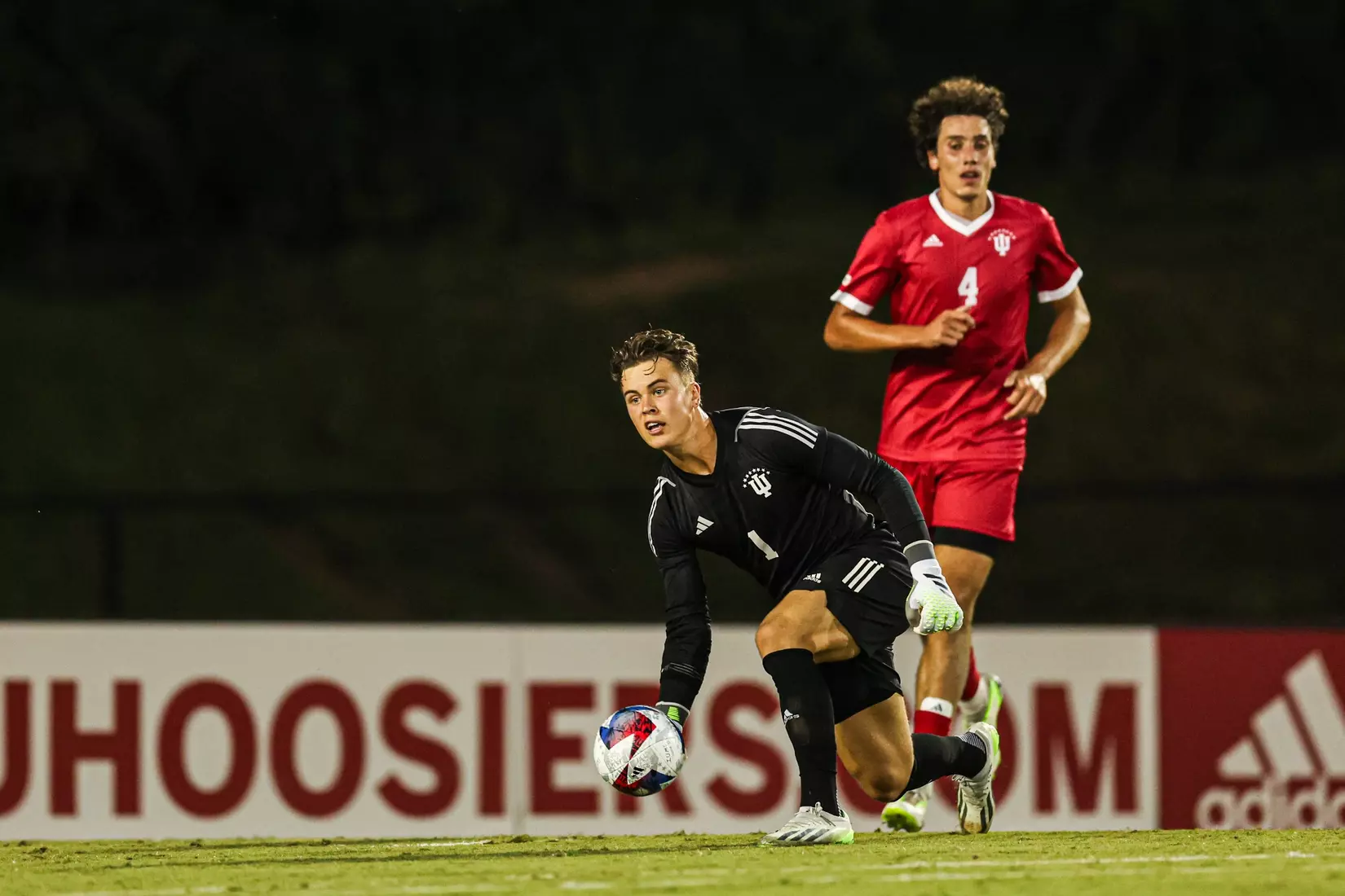 BLOOMINGTON, IN - September 04, 2023 - goalkeeper Jt Harms #1 of the Indiana Hoosiers during the game between the Seton Hall Pirates and the Indiana Hoosiers at Bill Armstrong Stadium in Bloomington, IN. Photo By Trent Barnhart/Indiana Athletics