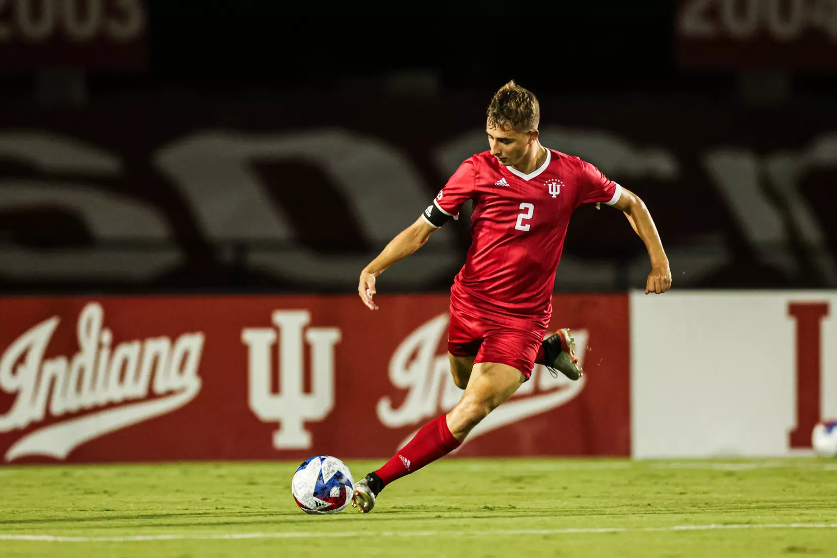 BLOOMINGTON, IN - September 04, 2023 - defender Joey Maher #2 of the Indiana Hoosiers during the game between the Seton Hall Pirates and the Indiana Hoosiers at Bill Armstrong Stadium in Bloomington, IN. Photo By Trent Barnhart/Indiana Athletics