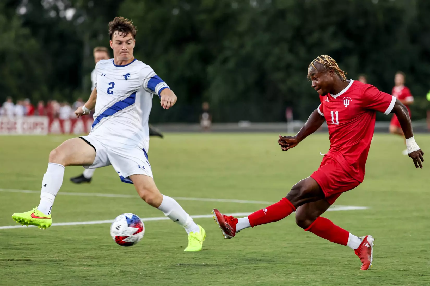 BLOOMINGTON, IN - September 04, 2023 - forward Collins Oduro #11 of the Indiana Hoosiers during the game between the Seton Hall Pirates and the Indiana Hoosiers at Bill Armstrong Stadium in South Bend, IN. Photo By Chris Conaway/Indiana Athletics