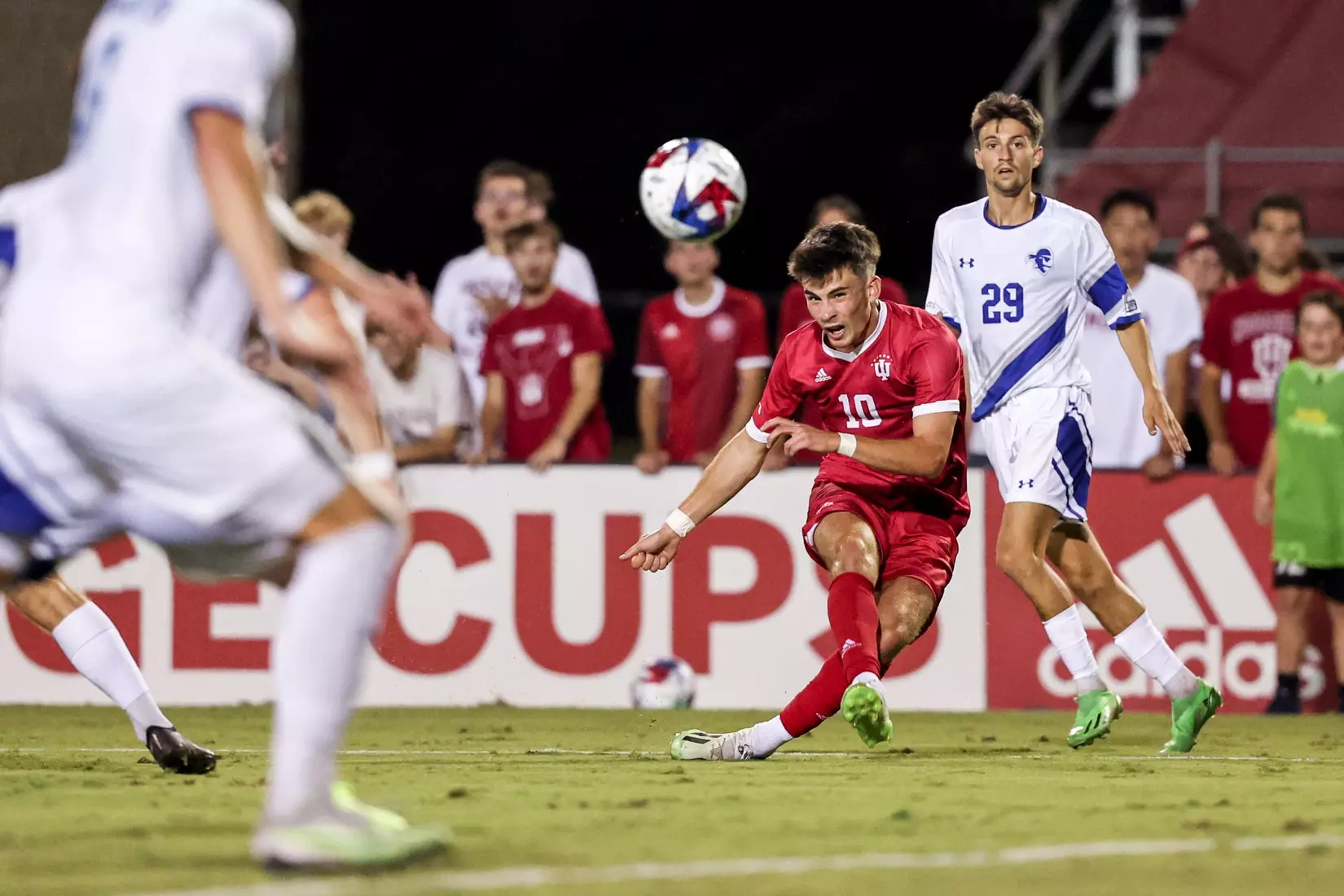 BLOOMINGTON, IN - September 04, 2023 - forward Tommy Mihalic #10 of the Indiana Hoosiers during the game between the Seton Hall Pirates and the Indiana Hoosiers at Bill Armstrong Stadium in South Bend, IN. Photo By Chris Conaway/Indiana Athletics