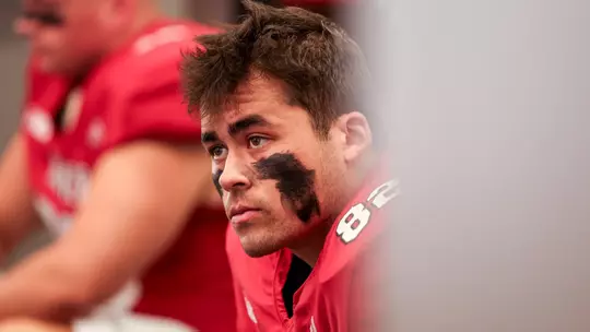 BLOOMINGTON, IN. 09.02.2023. tight end Bradley Archer #82 of the Indiana Hoosiers during the game between the Ohio State Buckeyes and the Indiana Hoosiers at Memorial Stadium in Bloomington, IN. Photo by Chris Conaway/Indiana Athletics