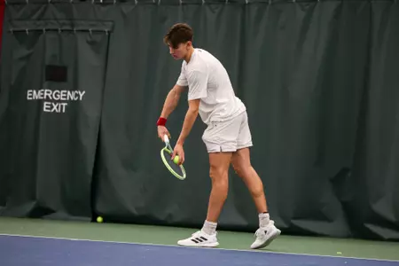 BLOOMINGTON, IN - January 13, 2024 - Facundo Yunis during the meet between the Toledo Rockets  and the Indiana Hoosiers at IU Tennis Center in Bloomington, IN. Photo By Grace Waggoner/IU Athletics