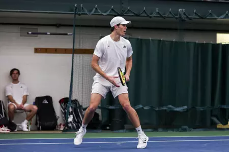 BLOOMINGTON, IN - January 13, 2024 - Michael Andre during the meet between the Toledo Rockets  and the Indiana Hoosiers at IU Tennis Center in Bloomington, IN. Photo By Grace Waggoner/IU Athletics