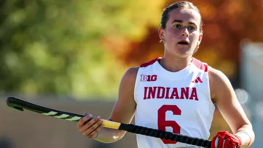 BLOOMINGTON, IN - October 20, 2024 - forward Meghan Dillon #6 of the Indiana Hoosiers during the game between the Stanford Trees and the Indiana Hoosiers at IU Field Hockey Complex in Bloomington, IN. Photo By Kate Petersen/Indiana Athletics