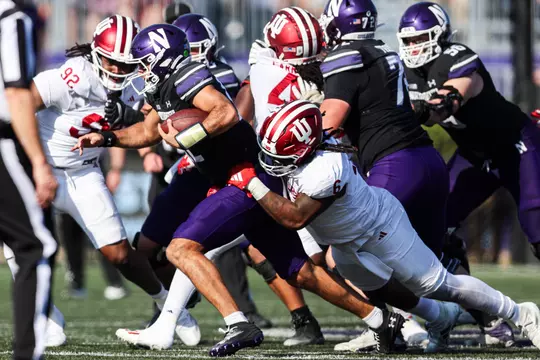 EVANSTON, Ill - October 05, 2024 - defensive lineman Mikail Kamara #6 of the Indiana Hoosiers during the game between the Indiana Hoosiers and the Northwestern Wildcats at Northwestern Medicine Field at Martin Stadium in Evanston, Illinois. Photo By Trent Barnhart/Indiana Athletics
