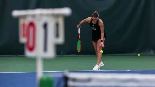 BLOOMINGTON, IN - January 15, 2024 -  Lara Schneider during the meet between the Bellarmine Knights and the Indiana Hoosiers at IU Tennis Center in Bloomington, IN. Photo By \KEP#2\