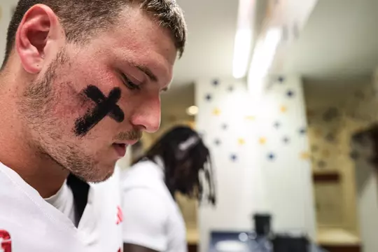 PASADENA, CA - September 14, 2024 - tight end Zach Horton #44 of the Indiana Hoosiers during the game between the UCLA Bruins and the Indiana Hoosiers at the Rose Bowl Stadium in Pasadena, California. Photo By Trent Barnhart/Indiana Athletics