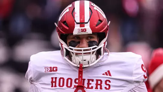 COLUMBUS, OH - November 23, 2024  - defensive lineman James Carpenter #99 of the Indiana Hoosiers during the game between the Ohio State Buckeyes and the Indiana Hoosiers at Ohio Stadium in Columbus, Ohio. Photo By Dani Meersman/Indiana Athletics