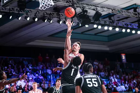PARADISE ISLAND, BAHAMAS - November 29, 2024 - guard Trey Galloway #32 of the Indiana Hoosiers during the game between the Providence Friars and the Indiana Hoosiers at Imperial Arena in Paradise Island, Bahamas. Photo By Dani Meersman/Indiana Athletics