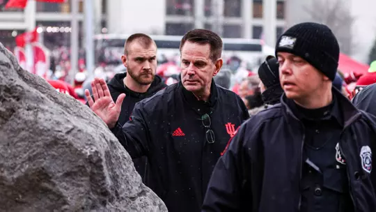 BLOOMINGTON, IN - November 30, 2024 - Indiana Hoosiers Head Coach Curt Cignetti during the game between the Purdue Boilermakers and the Indiana Hoosiers at Memorial Stadium in Bloomington, IN. Photo By Maddi Sponsel/Indiana Athletics