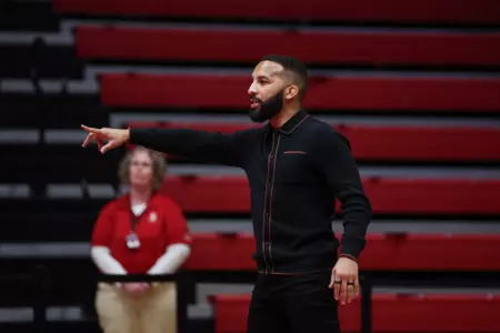 BLOOMINGTON, IN - February 23, 2024 - Angel Escobedo during the meet between the Chattanooga Mocs and the Indiana Hoosiers at Wilkinson Hall in Bloomington, IN. Photo By Sammy Nance/Indiana Athletics