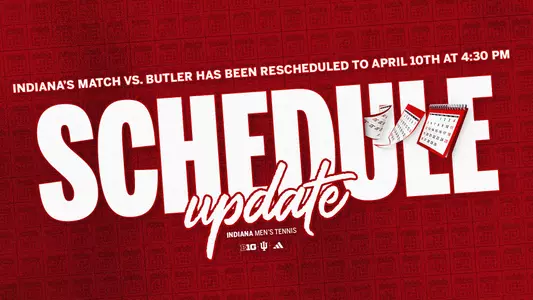 Indiana Men's Tennis Schedule Update Graphic
