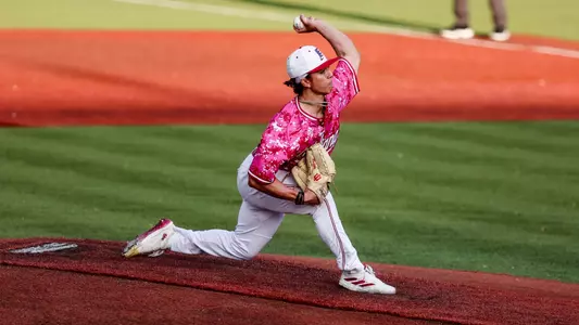 BLOOMINGTON, IN - April 16, 2024 - left-handed pitcher Ryan Rushing #34 of the Indiana Hoosiers during the game between the Evansville Aces and the Indiana Hoosiers at Bart Kaufman Field in Bloomington, IN. Photo By Grace Waggoner/IU Athletics