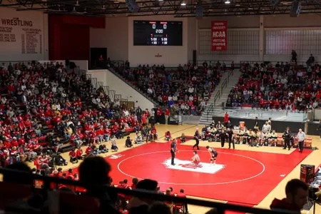 BLOOMINGTON, IN - January 27, 2024 - The crowd during the meet between the Purdue Boilermakers and the Indiana Hoosiers at Wilkinson Hall in Bloomington, IN. Photo By Sammy Nance/Indiana Athletics