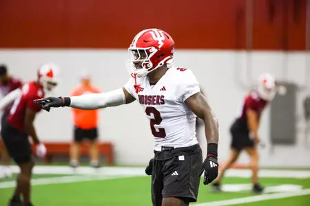 BLOOMINGTON, IN - August 1, 2024 - linebacker Jailin Walker #2 of the Indiana Hoosiers during Fall Camp at John Mellencamp Pavilion in Bloomington, IN. Photo By Grace Urbanski/Indiana Athletics