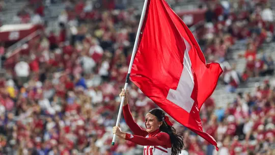 BLOOMINGTON, IN - September 06, 2024 - Cheerleaders during the game between the Western Illinois Leathernecks and the Indiana Hoosiers at Memorial Stadium in Bloomington, Indiana. Photo By Trent Barnhart/Indiana Athletics