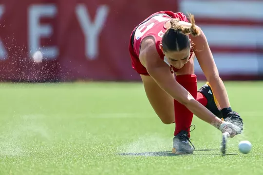BLOOMINGTON, IN - {September} {11}, {2024} - defender Elen Nicholls #13 of the Indiana Hoosiers during the game between the Miami University RedHawks and the Indiana Hoosiers at IU Field Hockey Complex in Bloomington, IN. Photo By Kaitlyn Grifonetti\Indiana Athletics