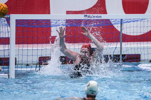 BLOOMINGTON, IN - January 25, 2025 - goalkeeper Jasmine Higgs #1 of the Indiana Hoosiers during the match between the California State University Northridge Matadors and the Indiana Hoosiers at Counsilman-Billingsley Aquatics Center in Bloomington, IN. Photo By Dani Meersman/Indiana Athletics