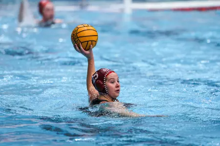 BLOOMINGTON, IN - January 25, 2025 - attacker Louisa Downes #25 of the Indiana Hoosiers during the match between the California State University Northridge Matadors and the Indiana Hoosiers at Counsilman-Billingsley Aquatics Center in Bloomington, IN. Photo By Dani Meersman/Indiana Athletics