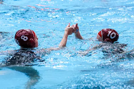 BLOOMINGTON, IN - January 26, 2025 - attacker Grace Hathaway #8 of the Indiana Hoosiers and attacker Skylar Kidd #10 of the Indiana Hoosiers during the game between the University of California, Santa Barbara Gauchos and the Indiana Hoosiers at the Student Recreational Sports Center in Bloomington, IN. Photo By Grace Urbanski/Indiana Athletics