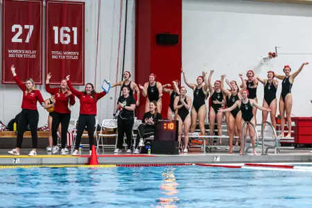 BLOOMINGTON, IN - January 26, 2025 - the Indiana Hoosiers Water Polo team during the game between the University of California, Santa Barbara Gauchos and the Indiana Hoosiers at the Student Recreational Sports Center in Bloomington, IN. Photo By Grace Urbanski/Indiana Athletics