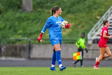 BLOOMINGTON, IN - October 19, 2025 - goalkeeper Danielle "Dani" Jacobson #36 of the Indiana Hoosiers during the game between the Penn State Nittany Lions and the Indiana Hoosiers at Bill Armstrong Stadium in Bloomington, IN. Photo By Peter Davis/Indiana Athletics