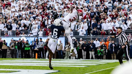 STATE COLLEGE, PA - November 08, 2025 - wide receiver Omar Cooper Jr. #3 of the Indiana Hoosiers during the game between the Penn State Nittany Lions and the Indiana Hoosiers at West Shore Home Field at Beaver Stadium in State College, PA. Photo By Luke Miller/Indiana Athletics