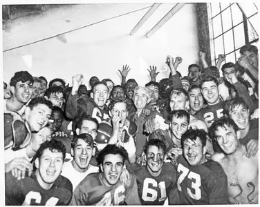 1945 IU Football | Locker Room Celebration