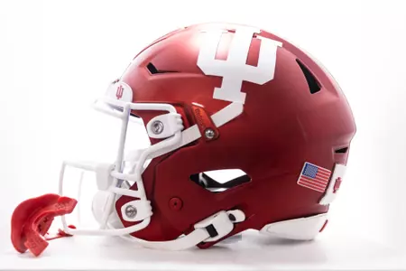 BLOOMINGTON, IN - September 20, 2025 - helmet before the game between the Illinois Fighting Illini and the Indiana Hoosiers at Merchants Bank Field at Memorial Stadium in Bloomington, IN. Photo By Dani Meersman/Indiana Athletics