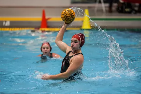 BLOOMINGTON, IN - February 08, 2025 - utility Portia Sasser #11 of the Indiana Hoosiers during the match between the Michigan Wolverines and the Indiana Hoosiers at Counsilman-Billingsley Aquatics Center in Bloomington, IN. Photo By Dani Meersman/Indiana Athletics