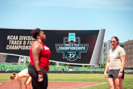 Makayla Hunter practice for NCAA Outdoor Championship