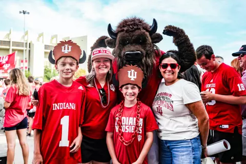 BLOOMINGTON, IN - September 20, 2025 - Hoosier the Bison during the game between the Illinois Fighting Illini and the Indiana Hoosiers at Merchants Bank Field at Memorial Stadium in Bloomington, IN. Photo By Easton Zelinsky/Indiana Athletics