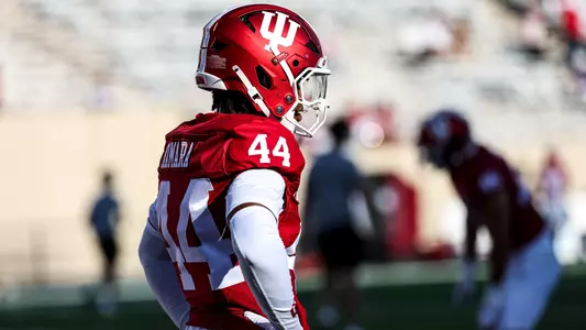 BLOOMINGTON, IN - September 12, 2025 - linebacker Amari Kamara #44 of the Indiana Hoosiers before the game between the Indiana State Sycamores and the Indiana Hoosiers at Merchants Bank Field at Memorial Stadium in Bloomington, IN. Photo By Dani Meersman/Indiana Athletics