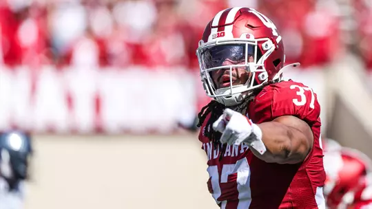 BLOOMINGTON, IN - August 30, 2025 - tight end Riley Nowakowski #37 of the Indiana Hoosiers during the game between the Old Dominion Monarchs and the Indiana Hoosiers at Merchants Bank Field at Memorial Stadium in Bloomington, IN. Photo By Dani Meersman/Indiana Athletics