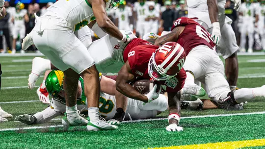 ATLANTA, GA - January 09, 2026 - running back Kaelon Black #8 of the Indiana Hoosiers during the Peach Bowl game between the Oregon Ducks and the Indiana Hoosiers at Mercedes-Benz Stadium in Atlanta, GA. Photo By Dani Meersman/Indiana Athletics