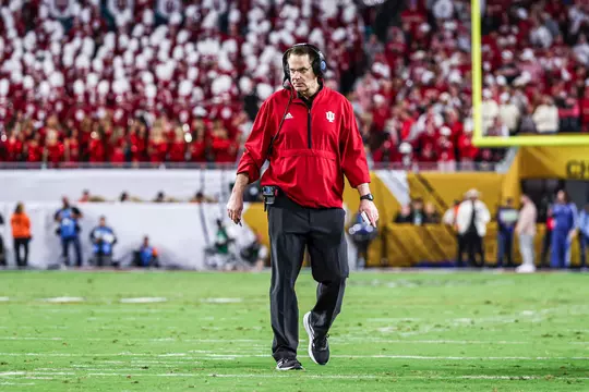 MIAMI GARDENS - January 19, 2026 - Indiana Hoosiers Head Coach Curt Cignetti during the National Championship Game between the Miami Hurricanes and the Indiana Hoosiers at Hard Rock Stadium in Miami Gardens, FL. Photo By Indiana Athletics