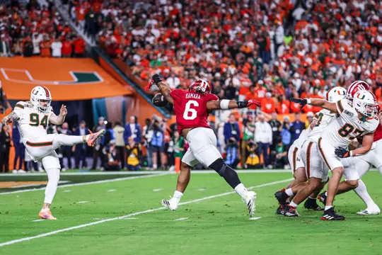 MIAMI GARDENS - January 19, 2026 - defensive lineman Mikail Kamara #6 of the Indiana Hoosiers during the National Championship Game between the Miami Hurricanes and the Indiana Hoosiers at Hard Rock Stadium in Miami Gardens, FL. Photo By Indiana Athletics