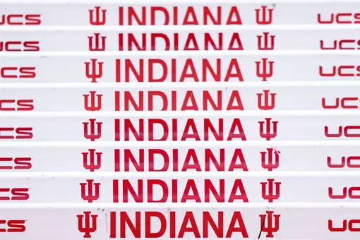 BLOOMINGTON, IN - December 12, 2025 - Hurdles during the Early Bird meet at Harry Gladstein Fieldhouse in Bloomington, IN. Photo By Emma Pearce/Indiana Athletics