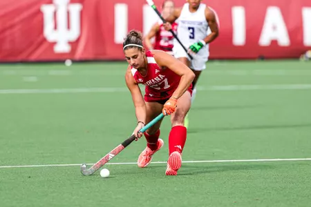 BLOOMINGTON, IN - October 16, 2026 - forward/midfielder Theresa Ricci #27 of the Indiana Hoosiers during the game between Northwestern and the Indiana Hoosiers at Deborah Tobias Field in Bloomington, IN. Photo By Sophia Kaplan/ Indiana Athletics