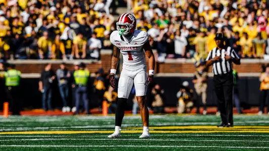 ANN ARBOR, MI - October 24, 2026 - defensive back Amare Ferrell #1 of the Indiana Hoosiers during the game between the Michigan Wolverines and the Indiana Hoosiers at Michigan Stadium in Ann Arbor, MI. Photo By Luke Miller/Indiana Athletics