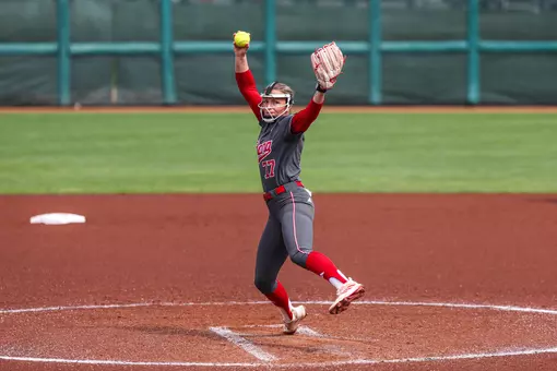 BLOOMINGTON, IN - March 14, 2026 - pitcher Ella Troutt #77 of the Indiana Hoosiers during the game between the Rutgers Scarlet Knights and the Indiana Hoosiers at Andy Mohr Field in Bloomington, IN. Photo By Spencer Meyer/Indiana Athletics