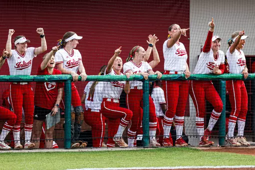 Indiana Softball Dugout | Celebration