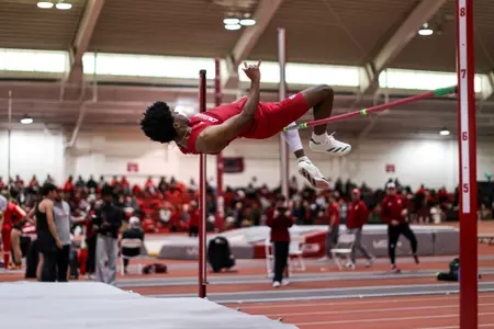 BLOOMINGTON, IN - January 17, 2026 - Lee Martin of the Indiana Hoosiers during the Indiana Invitational at Harry Gladstein Fieldhouse in Bloomington, IN. Photo By Spencer Meyer/Indiana Athletics