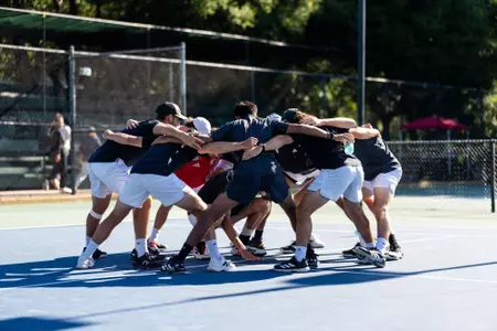 Indiana Men's Tennis warms up prior to their matchup against Michigan State in the Big Ten tournament on April 23, 2026