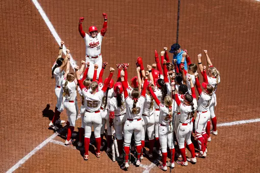 BLOOMINGTON, IN - May 03, 2026 - catcher/infielder #30 Josie Bird of the Indiana Hoosiers and the Indiana University Hoosier Softball Team during the game between the Illinois Fighting Illini and the Indiana Hoosiers at Andy Mohr Field in Bloomington, IN. Photo By Emma Pearce/Indiana Athletics
