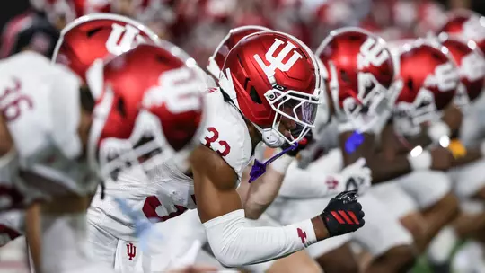 BLOOMINGTON, IN - April 18, 2026 - defensive back Garrett Reese #33 of the Indiana Hoosiers during practice at Mellencamp Pavilion in Bloomington, IN. Photo By Dani Meersman/Indiana Athletics