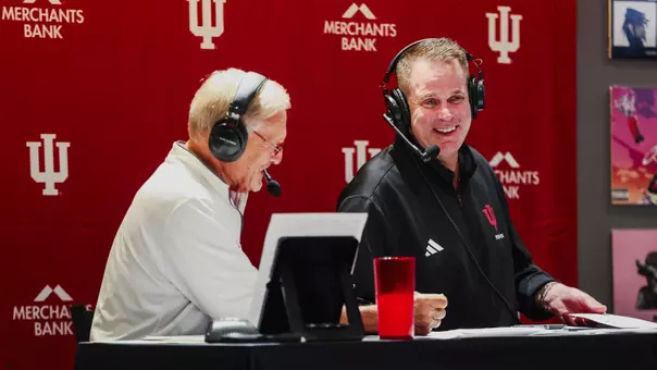 BLOOMINGTON, IN - September 18, 2025 - Indiana Hoosiers Head Coach Curt Cignetti during radio show at Hoosier Hanks in Bloomington, IN. Photo By Dani Meersman/Indiana Athletics