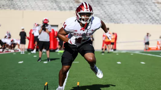 BLOOMINGTON, IN - August 18, 2026 - linebacker Amari Kamara #44 of the Indiana Hoosiers during practice at Merchants Bank Field at Memorial Stadium in Bloomington, IN. Photo By Dani Meersman/Indiana Athletics